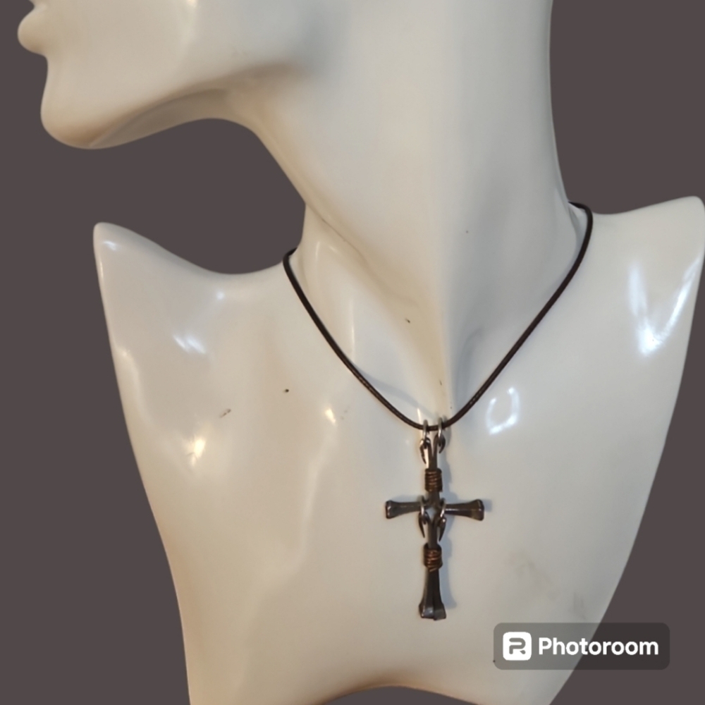 Horseshoe Nail Rustic Cross